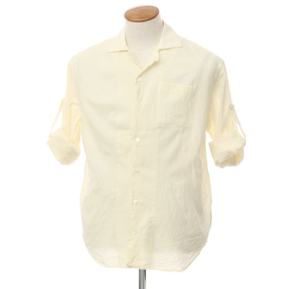 [Used] Bagutta Wool Open Collar Casual Shirt Light Yellow [39] [Condition Rank B] [Men&