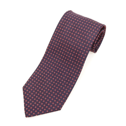 [Used] Ermenegildo Zegna Small Pattern Tri-Fold Silk Tie Navy x Red [Condition Rank B] [Men&