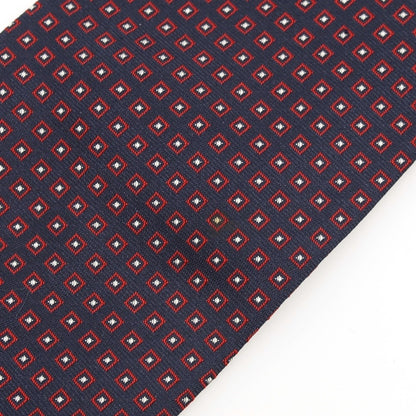 [Used] Ermenegildo Zegna Small Pattern Tri-Fold Silk Tie Navy x Red [Condition Rank B] [Men&