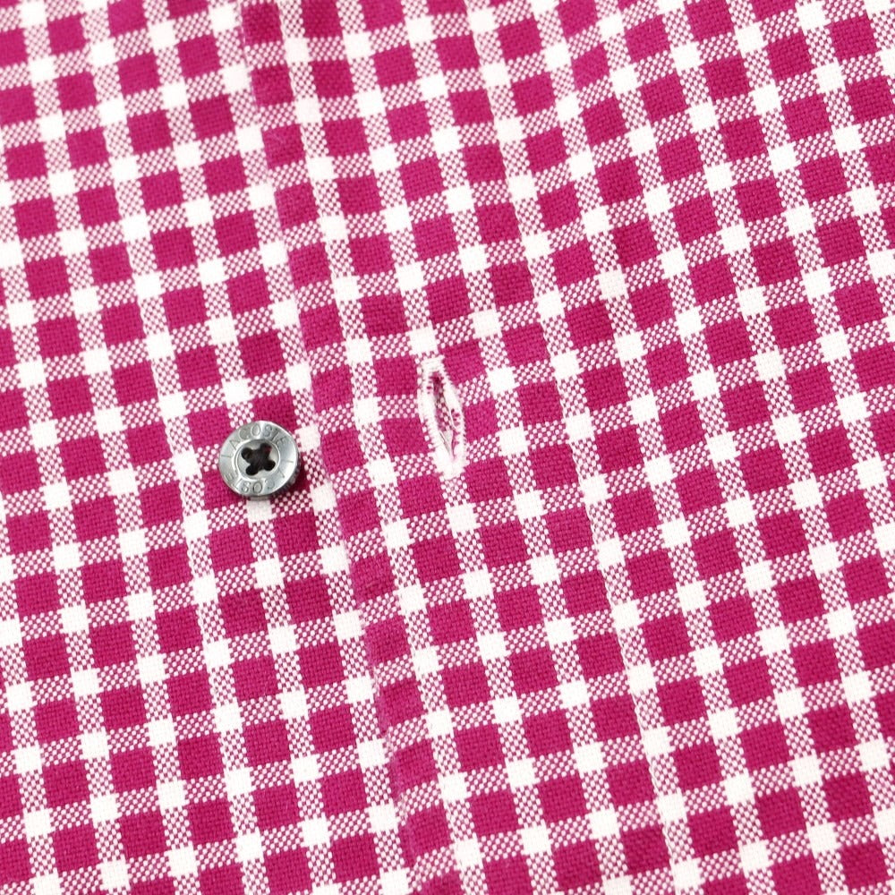 [Used] LACOSTE Cotton Check Casual Shirt Reddish Purple x White [2] [Condition Rank C] [Men&