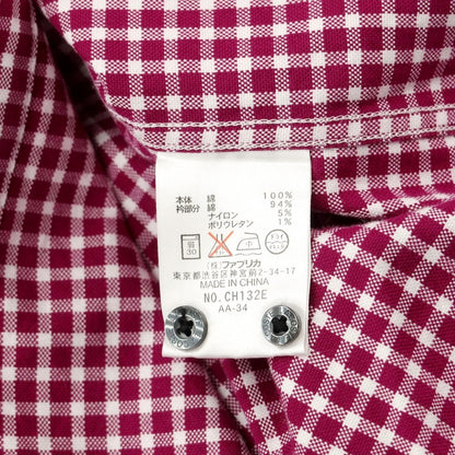 [Used] LACOSTE Cotton Check Casual Shirt Reddish Purple x White [2] [Condition Rank C] [Men&