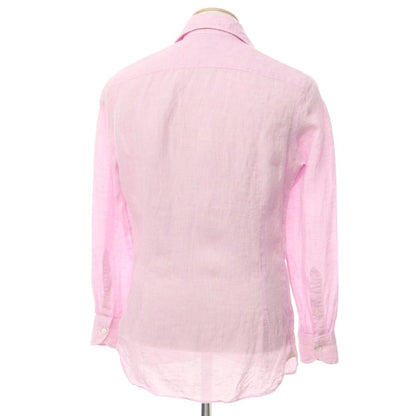 [Used] Luigi Borrelli Linen Horizontal Collar Shirt Pink [S] [Condition Rank B] [Men&