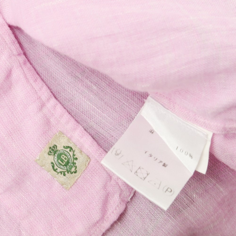 [Used] Luigi Borrelli Linen Horizontal Collar Shirt Pink [S] [Condition Rank B] [Men&