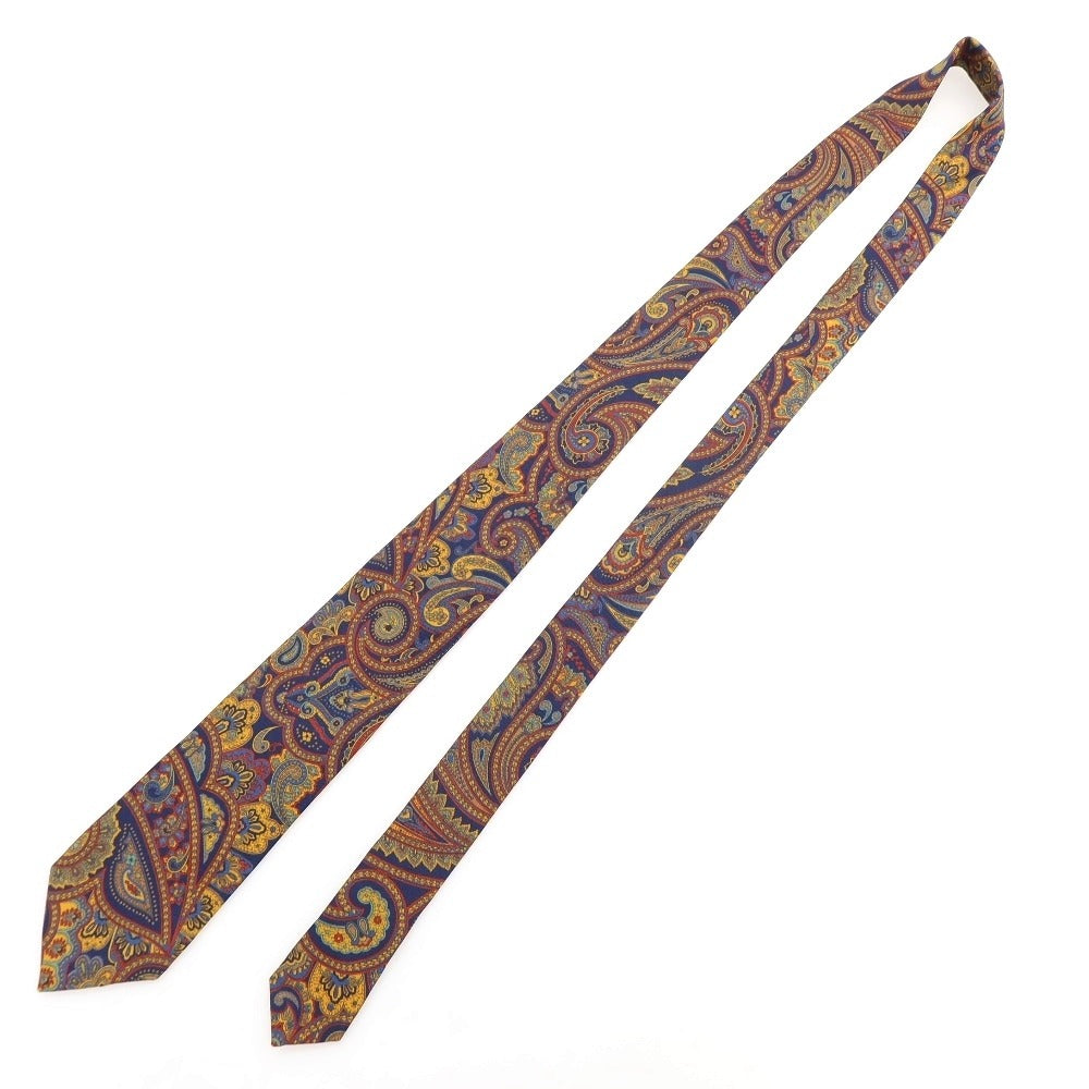 [Used] Fumagalli Paisley Print Wool Silk Tie Navy x Mustard [Condition Rank B] ​​[Men&