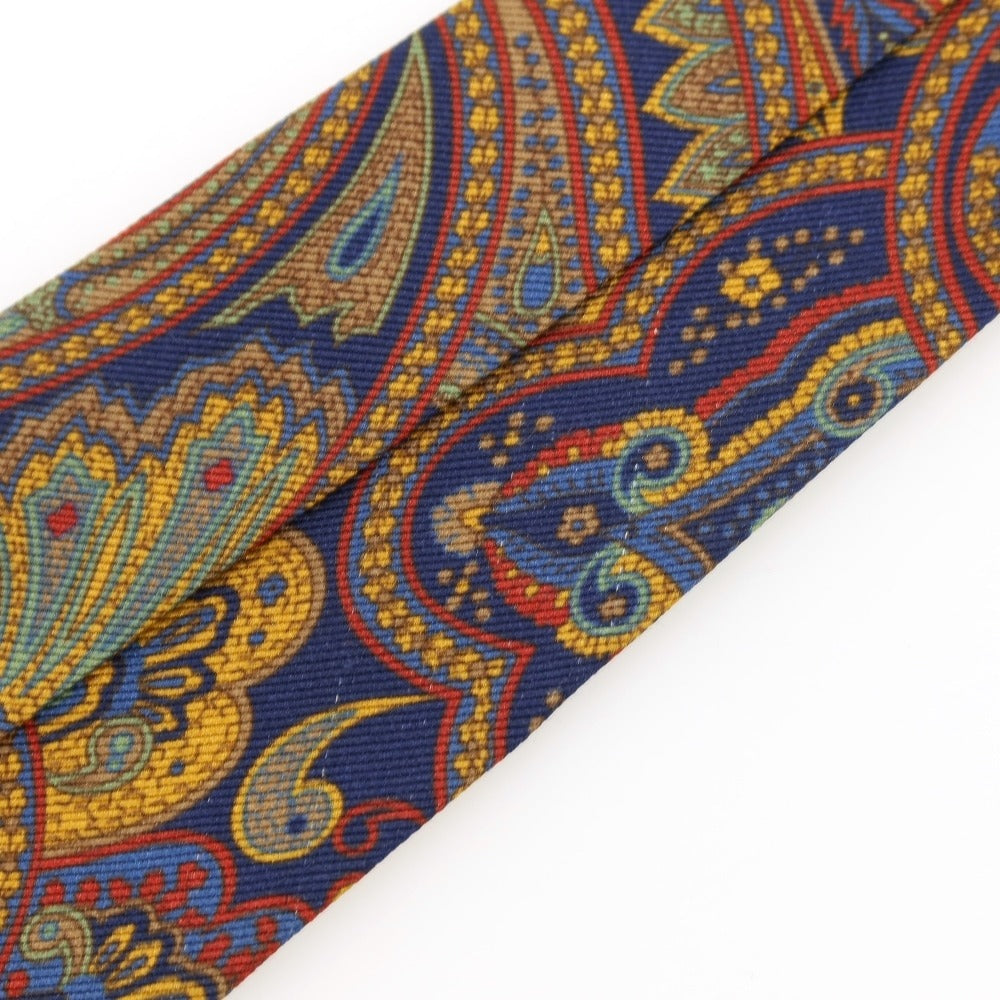 [Used] Fumagalli Paisley Print Wool Silk Tie Navy x Mustard [Condition Rank B] ​​[Men&