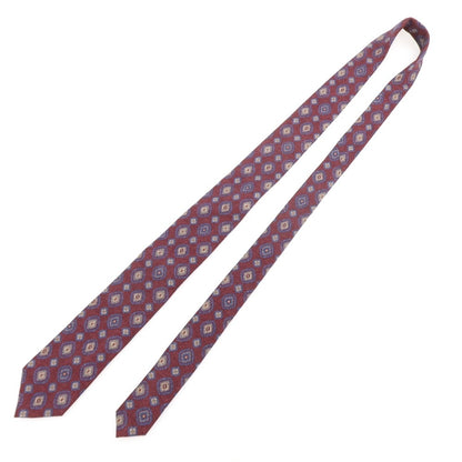 [Used] Dots &amp;amp; Loops Small Pattern Print Tri-Fold Wool Tie Bordeaux [Condition Rank B] ​​[Men&