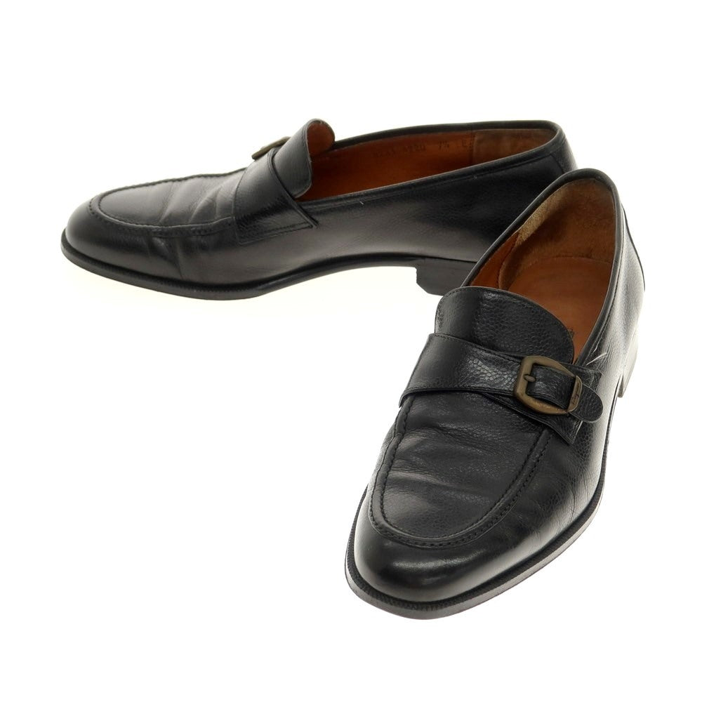 [Used] Salvatore Ferragamo Embossed Leather Strap Loafers Black [Size 7 1/2 EE] [BLK] [S/S/A/W] [Condition Rank C] [Men&