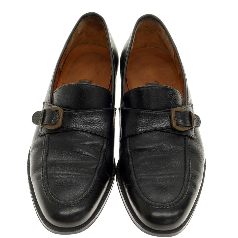 [Used] Salvatore Ferragamo Embossed Leather Strap Loafers Black [Size 7 1/2 EE] [BLK] [S/S/A/W] [Condition Rank C] [Men&