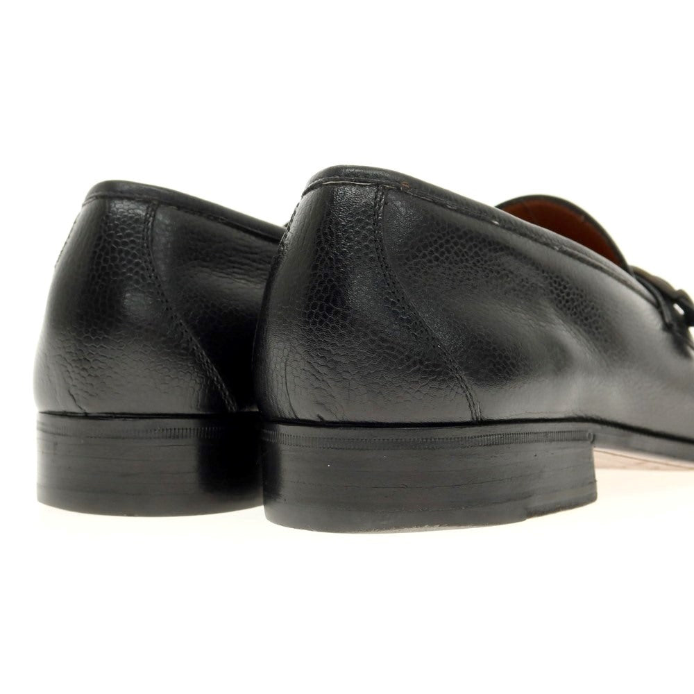 [Used] Salvatore Ferragamo Embossed Leather Strap Loafers Black [Size 7 1/2 EE] [BLK] [S/S/A/W] [Condition Rank C] [Men&