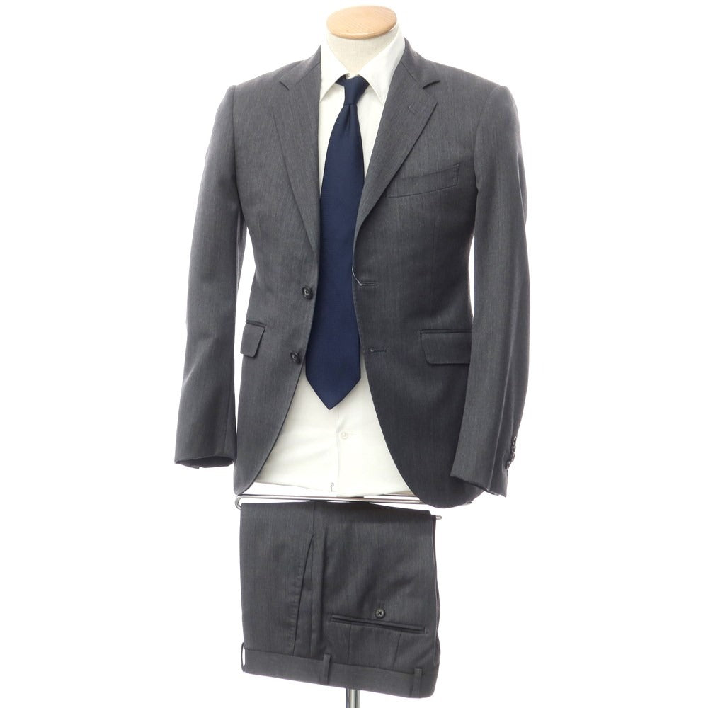 【中古】アザブテーラー azabu tailor ウール セットアップ 2つボタンスーツ ダークグレー【 40/73 】【 状態ランクB 】【 メンズ 】