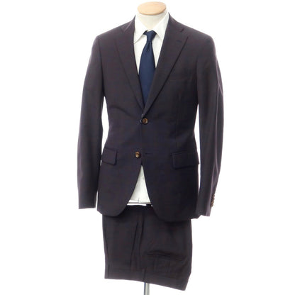 [Used] DIFFERENCE Wool Check 2-Button Suit Navy x Brown [44/73] [Condition Rank C] [Men&