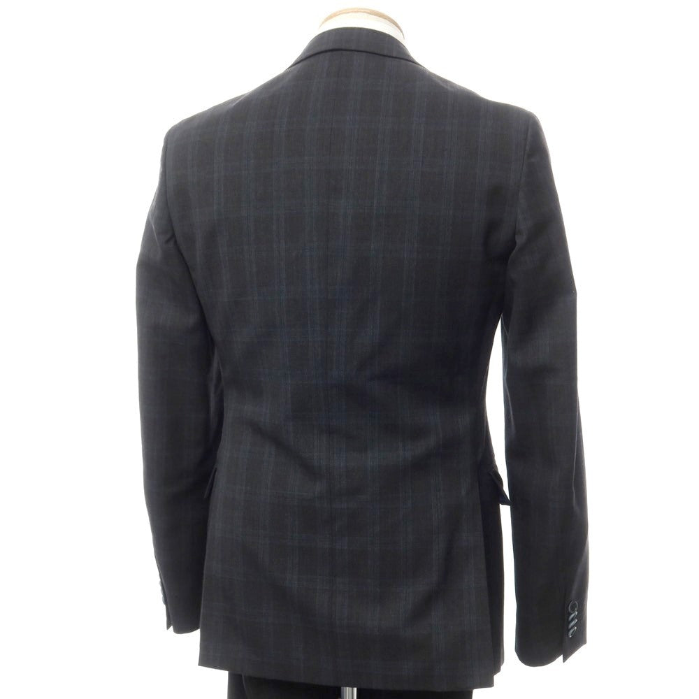 [Used] DIFFERENCE Wool polyester check 2 button suit Dark gray x blue [44/74] [Condition rank C] [Men&