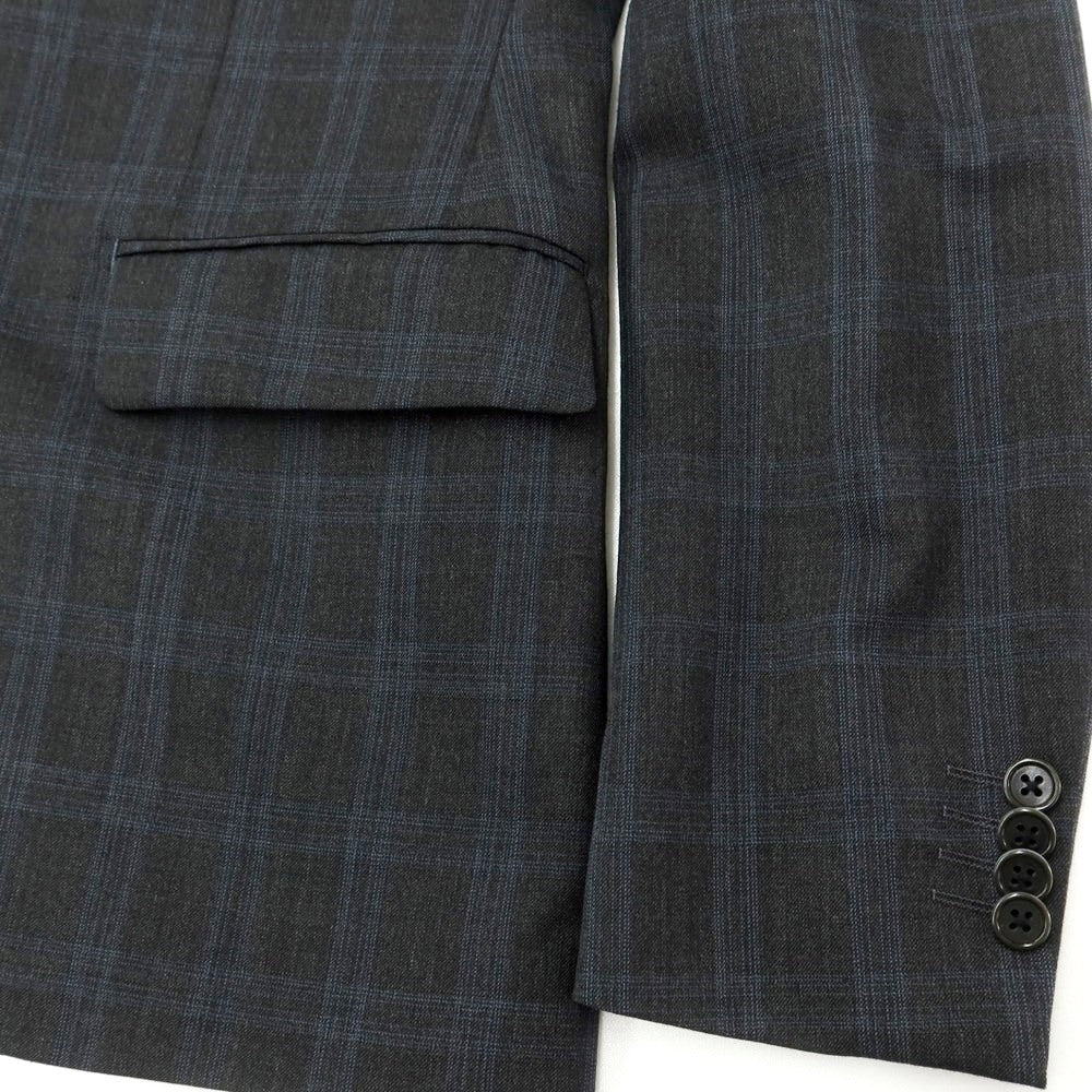 [Used] DIFFERENCE Wool polyester check 2 button suit Dark gray x blue [44/74] [Condition rank C] [Men&