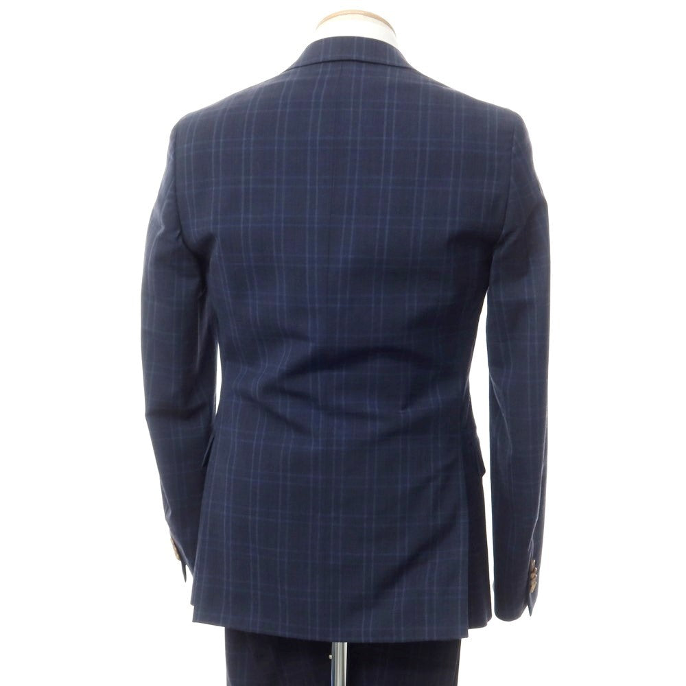 [Used] DIFFERENCE Wool Polyester Check 2 Button Suit Navy x Blue [44/73] [Condition Rank C] [Men&