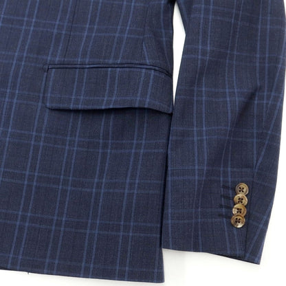 [Used] DIFFERENCE Wool Polyester Check 2 Button Suit Navy x Blue [44/73] [Condition Rank C] [Men&