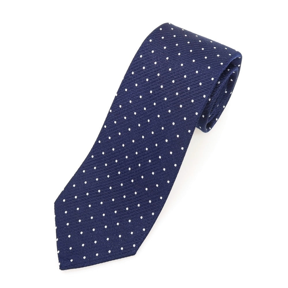 [Used] Les Copains Dot 3-fold Silk Tie Navy x White [Condition Rank B] [Men&