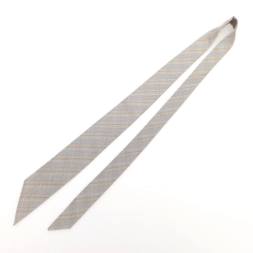 [Used] Nassau Glen Check Silk Knife Cut Tie Brown x White [Condition Rank A] [Men&