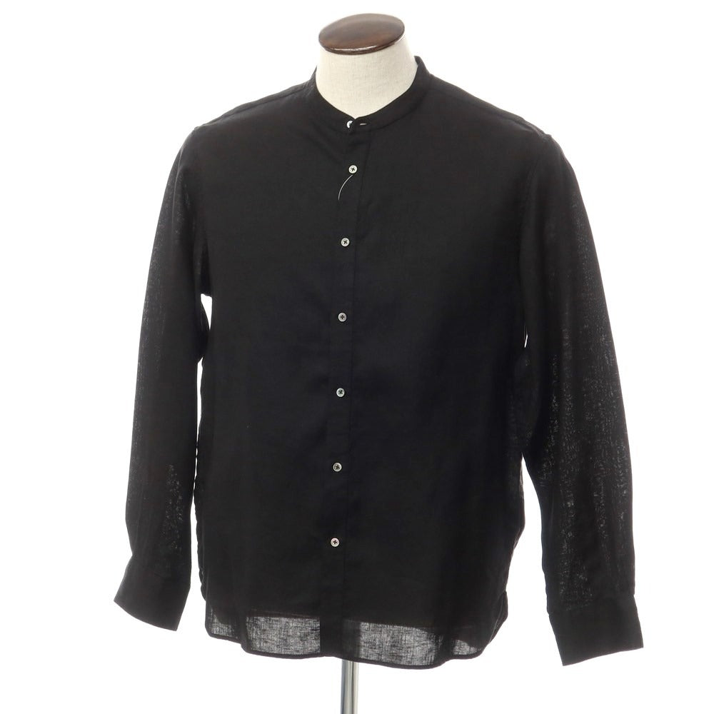 [Used] SHIPS Linen Band Collar Shirt Black [L] [Condition Rank B] ​​[Men&