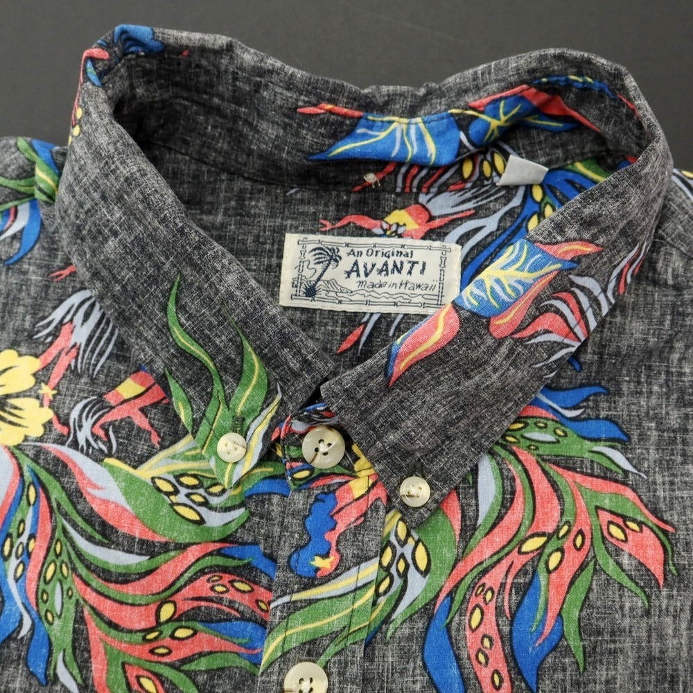 [Used] AVANTI cotton print short sleeve BD shirt, gray x multicolor [2XL] [Condition rank C] [Men&