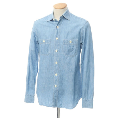 [Used] Salvatore Piccolo Cotton Linen Work Shirt Light Blue [S] [Condition Rank D] [Men&