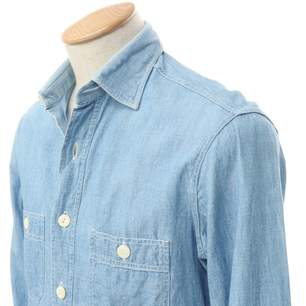 [Used] Salvatore Piccolo Cotton Linen Work Shirt Light Blue [S] [Condition Rank D] [Men&