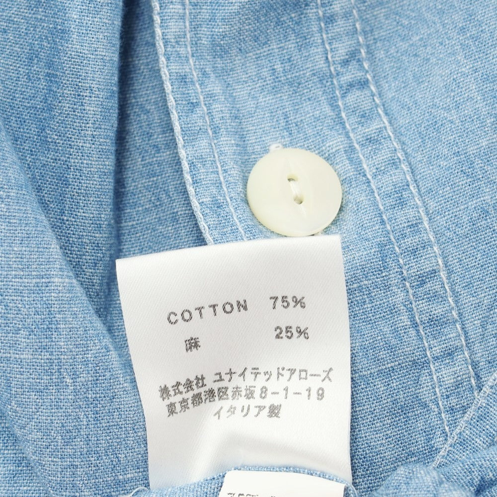 [Used] Salvatore Piccolo Cotton Linen Work Shirt Light Blue [S] [Condition Rank D] [Men&