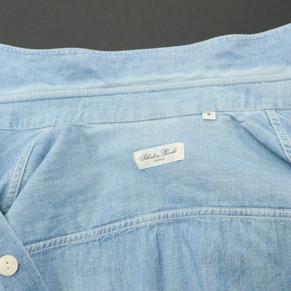 [Used] Salvatore Piccolo Cotton Linen Work Shirt Light Blue [S] [Condition Rank D] [Men&