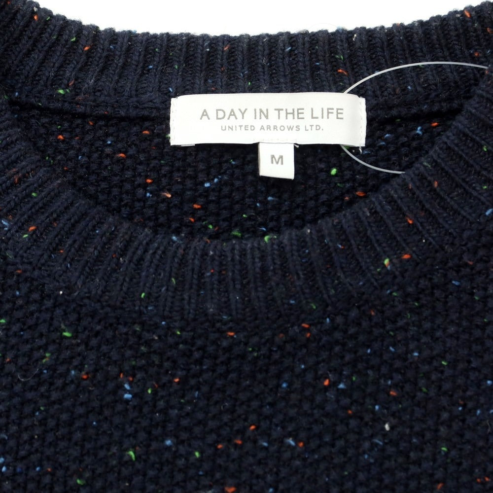 【中古】ア デイ イン ザ ライフ ユナイテッドアローズ a day in the life  united arrows アクリルナイロン クルーネック ニット ネイビー【サイズM】【NVY】【A/W】【状態ランクC】【メンズ】