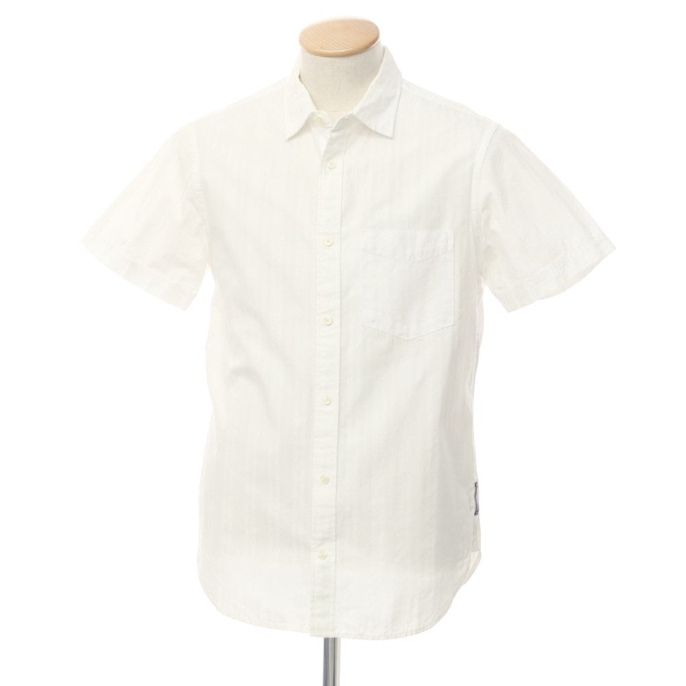 [Used] Scotch &amp;amp; Soda Striped Cotton Short Sleeve Shirt White [S] [Condition Rank C] [Men&