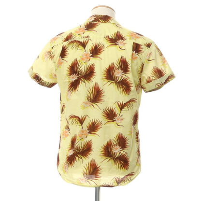 [Used] Scotch &amp;amp; Soda Cotton Print Open Collar Short Sleeve Shirt Light Yellow x Brown [S] [Condition Rank B] [Men&