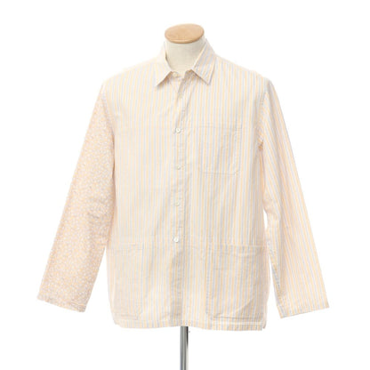 【中古】リバーバレイト REVERBERATE コットン ストライプ カジュアルシャツ オレンジxホワイト【サイズ38】【ORG】【S/S/A/W】【状態ランクB】【メンズ】【768892】