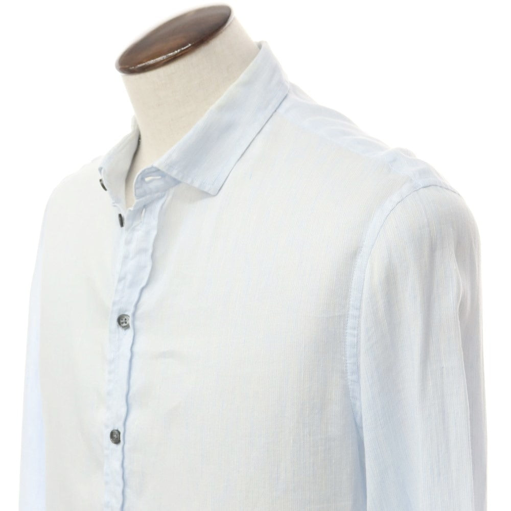 [Used] ARMANI COLLEZIONI Striped Casual Shirt Light Blue x White [L] [Condition Rank D] [Men&