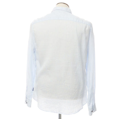 [Used] ARMANI COLLEZIONI Striped Casual Shirt Light Blue x White [L] [Condition Rank D] [Men&