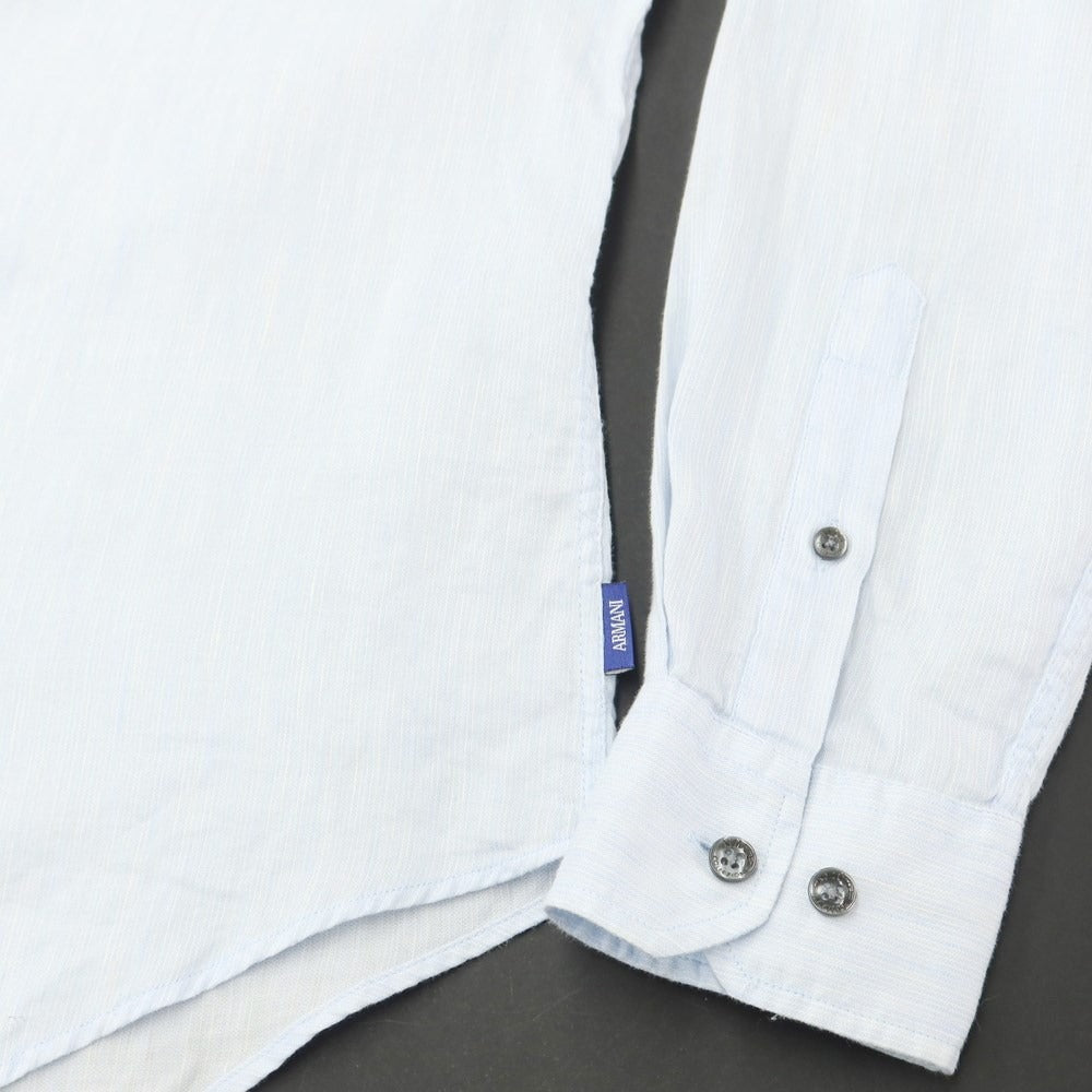 [Used] ARMANI COLLEZIONI Striped Casual Shirt Light Blue x White [L] [Condition Rank D] [Men&