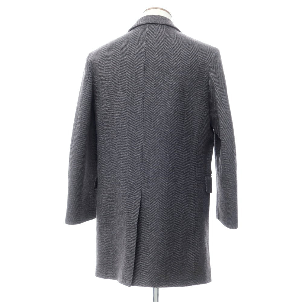 【中古】アクアスキュータム Aquascutum ヘリンボーン織ウール チェスターフィールドコート グレー【サイズ36】【GRY】【A/W】【状態ランクA】【メンズ】