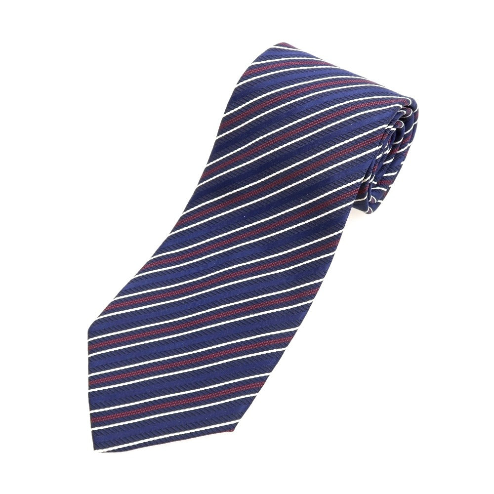 [Used] avv striped 3-fold silk tie, navy [Condition: A] [Men&