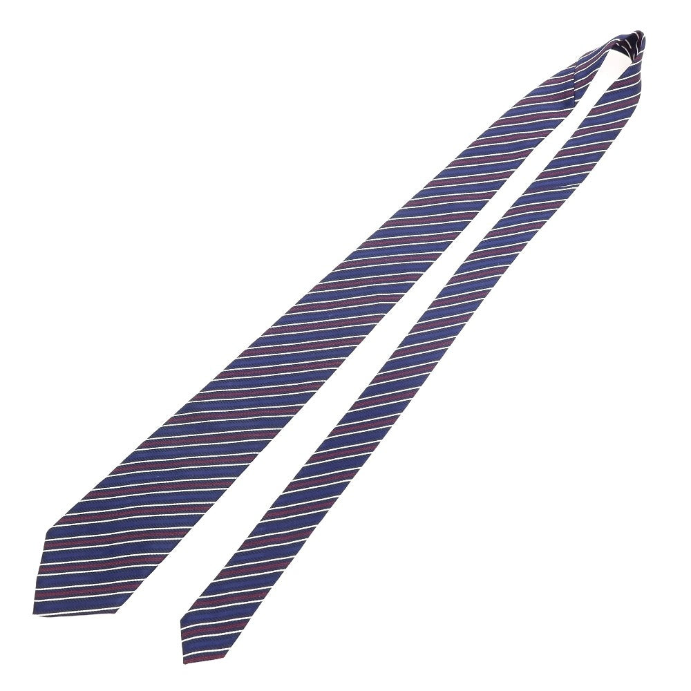 [Used] avv striped 3-fold silk tie, navy [Condition: A] [Men&