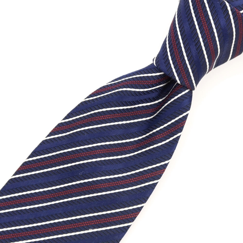 [Used] avv striped 3-fold silk tie, navy [Condition: A] [Men&