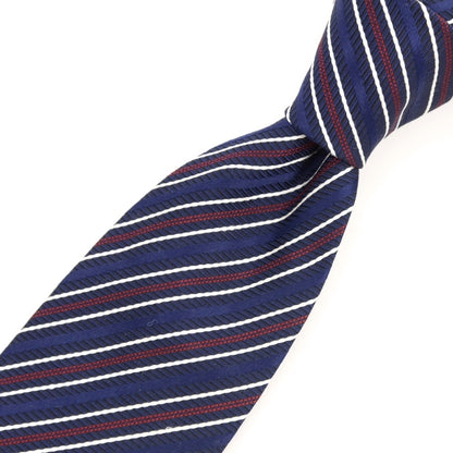 [Used] avv striped 3-fold silk tie, navy [Condition: A] [Men&