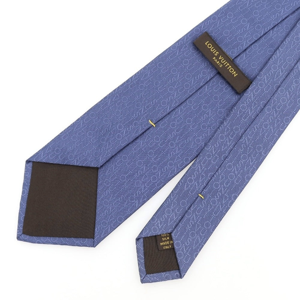 [Used] Louis Vuitton LOUIS VUITTON 3-fold silk tie, blue [Condition: C] [Men&