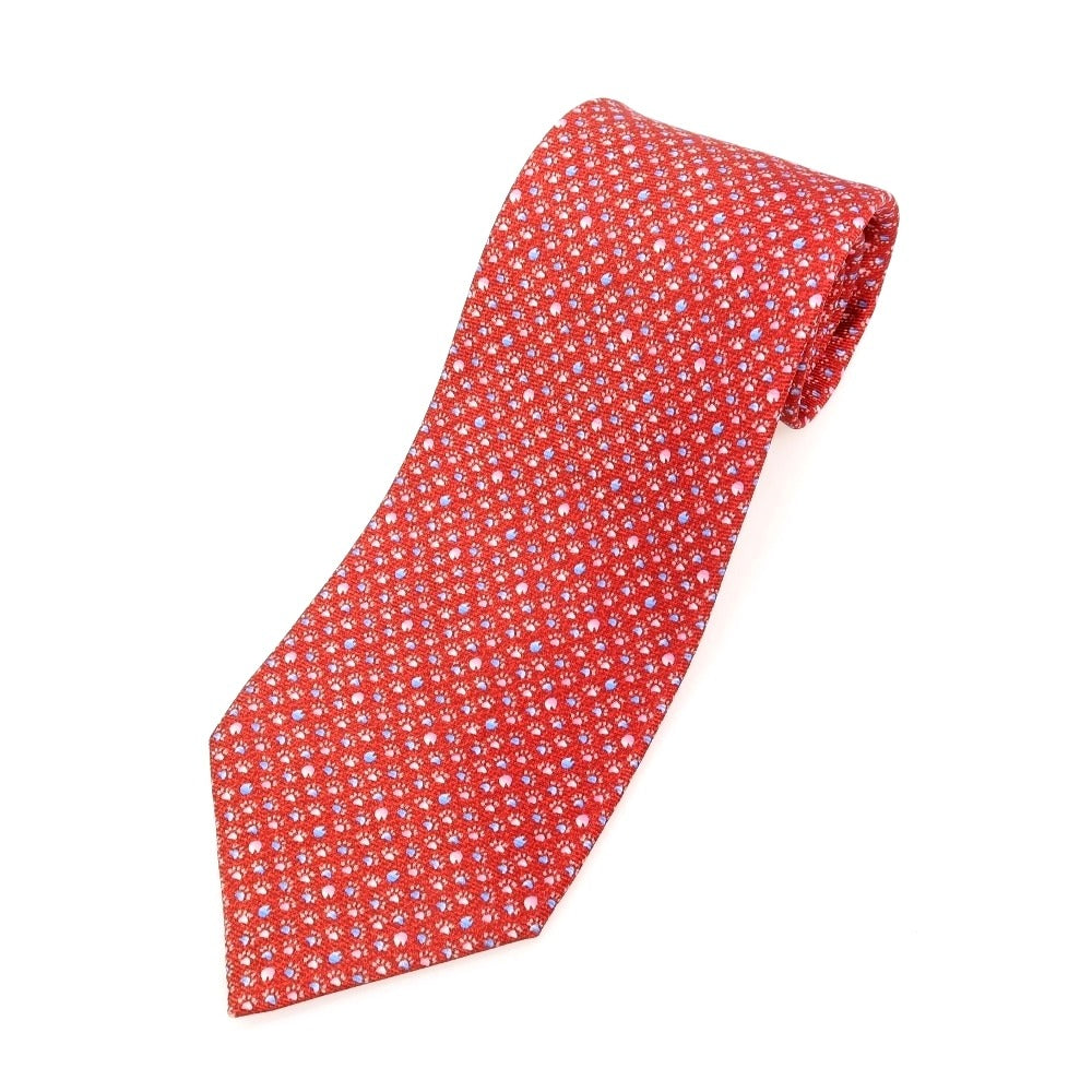 [Used] BVLGARI Printed Quattro Pieghe Silk Tie Red [Condition Rank B] [Men&