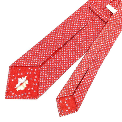 [Used] BVLGARI Printed Quattro Pieghe Silk Tie Red [Condition Rank B] [Men&