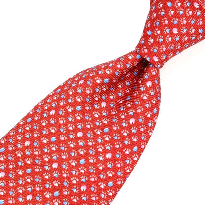 [Used] BVLGARI Printed Quattro Pieghe Silk Tie Red [Condition Rank B] [Men&