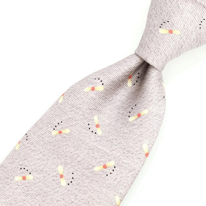 [Used] BVLGARI Printed Quattro Pieghe Silk Tie Light Grey [Condition Rank B] [Men&