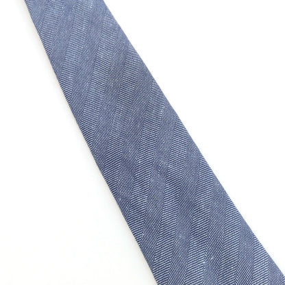 [Used] Fumagalli Herringbone Linen Cotton Tie Navy [Condition Rank C] [Men&