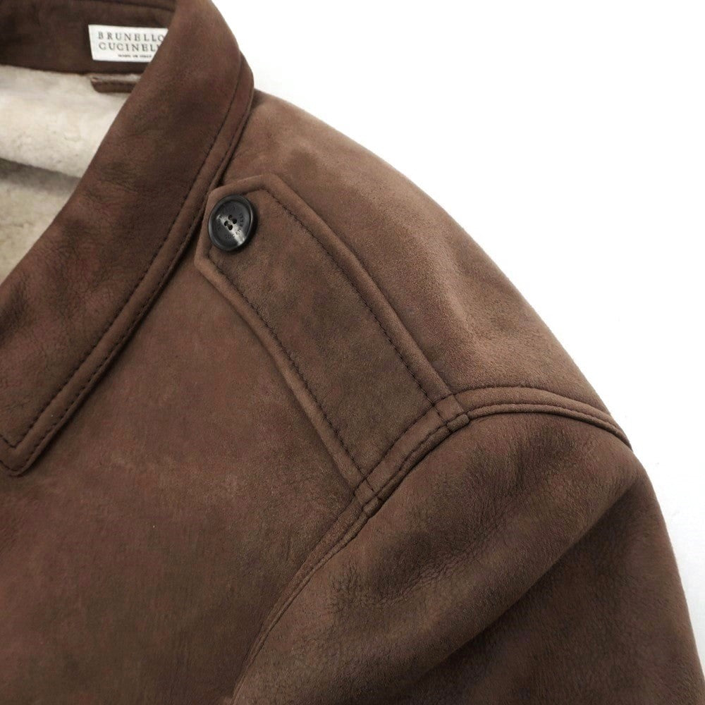 [Used] Brunello Cucinelli Mouton Leather Jacket Blouson Brown [Size S] [BRW] [A/W] [Condition Rank C] [Men&