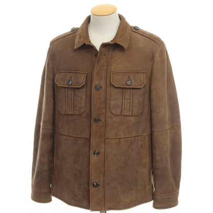 【中古】ブルネロクチネリ Brunello Cucinelli ムートン レザージャケット ブルゾン ブラウン【サイズＳ】【BRW】【A/W】【状態ランクC】【メンズ】【768870】