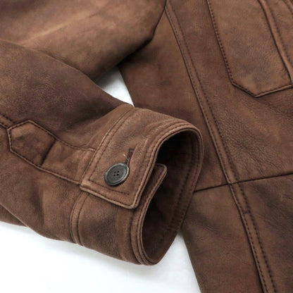 【中古】ブルネロクチネリ Brunello Cucinelli ムートン レザージャケット ブルゾン ブラウン【サイズＳ】【BRW】【A/W】【状態ランクC】【メンズ】【768870】