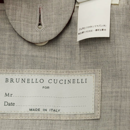 【中古】ブルネロクチネリ Brunello Cucinelli ウール 6B ダブルスーツ
 ライトグレー【サイズ48】【GRY】【S/S】【状態ランクD】【メンズ】
【759582】