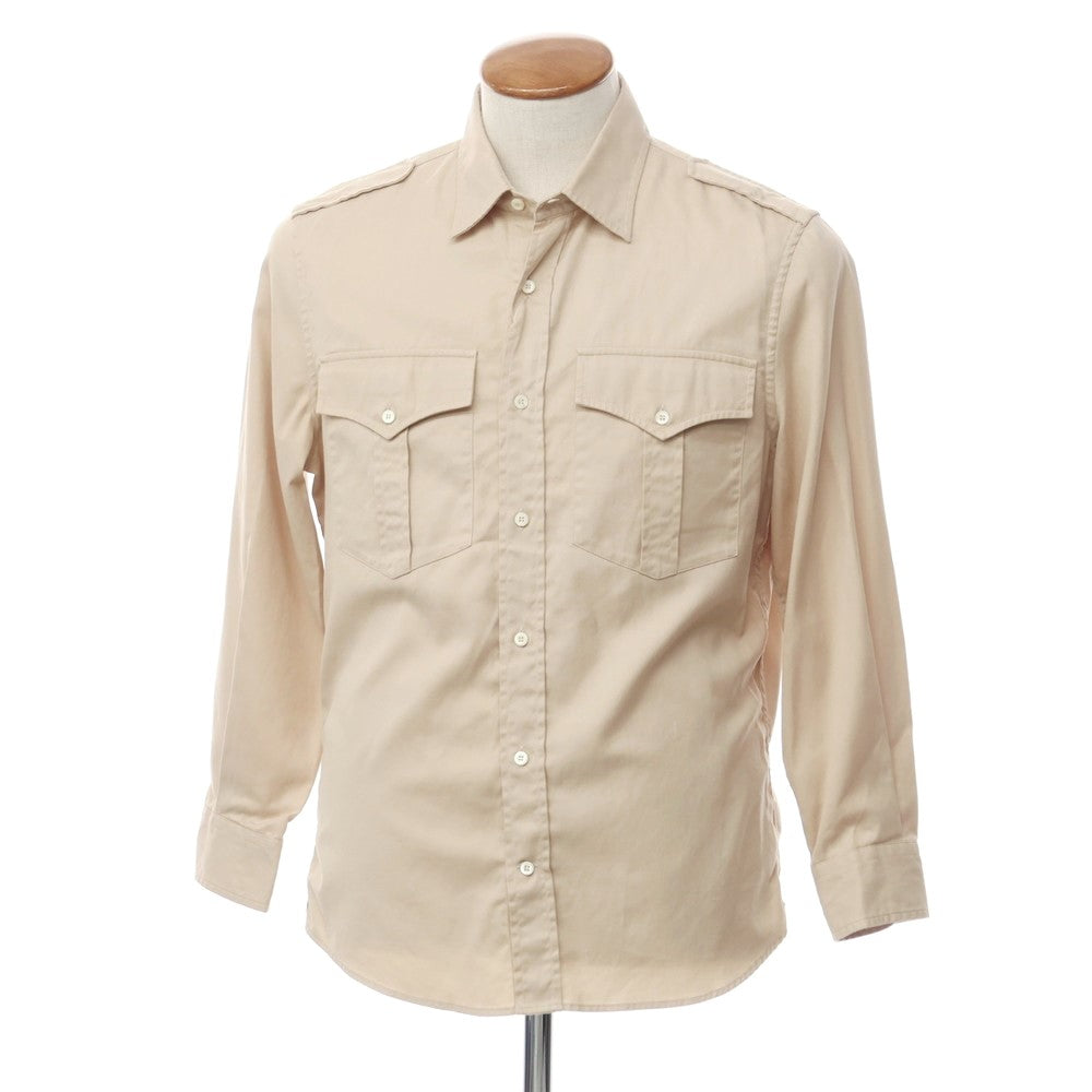 [Used] Brunello Cucinelli Cotton Military Shirt Beige [M] [Condition Rank C] [Men&